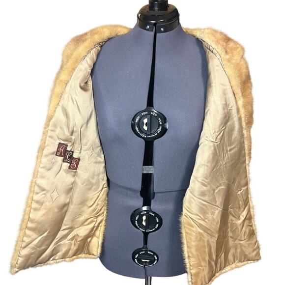 Vintage Honey Blonde Mink Fur Stole – Classic Evening Wrap - Picture 6 of 11